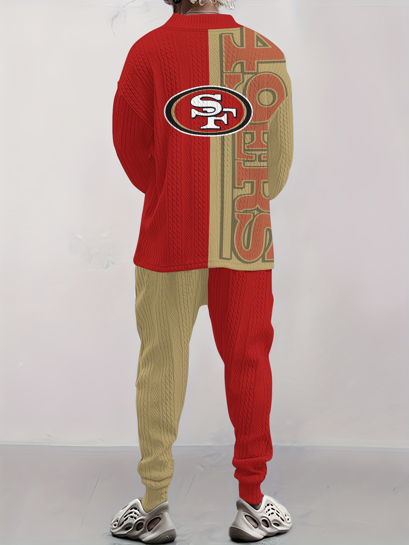 San Francisco 49ers  Classic All-Season Long Sleeve V-Neck Pullover Sweater