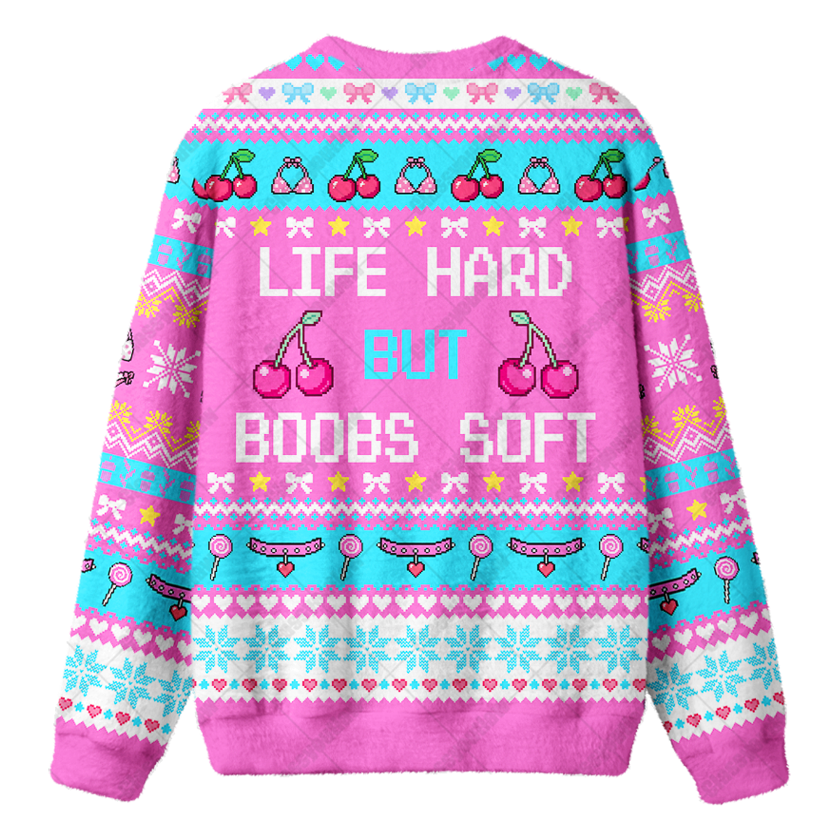 LIFE HARD BUT BOOBS SOFT UGLY CHRISTMAS SWEATSHIRT — image 2