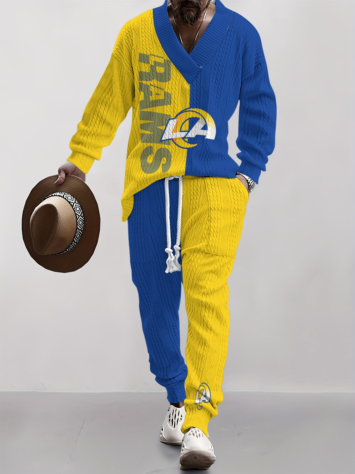 Los Angeles Rams  Classic All-Season Long Sleeve V-Neck Pullover Sweater