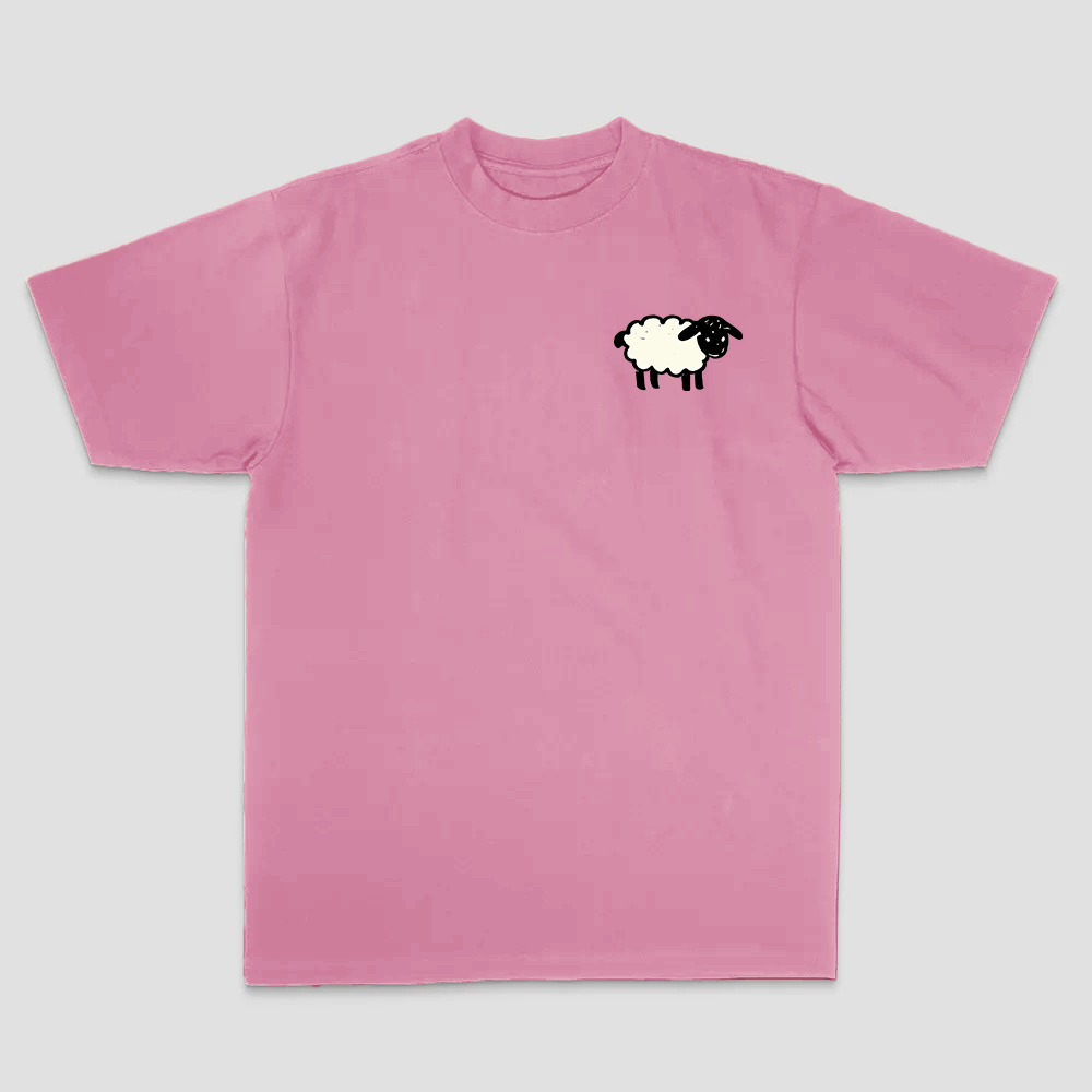 99 Of Hearts Sheep Playing Card Printed Men's T-shirt