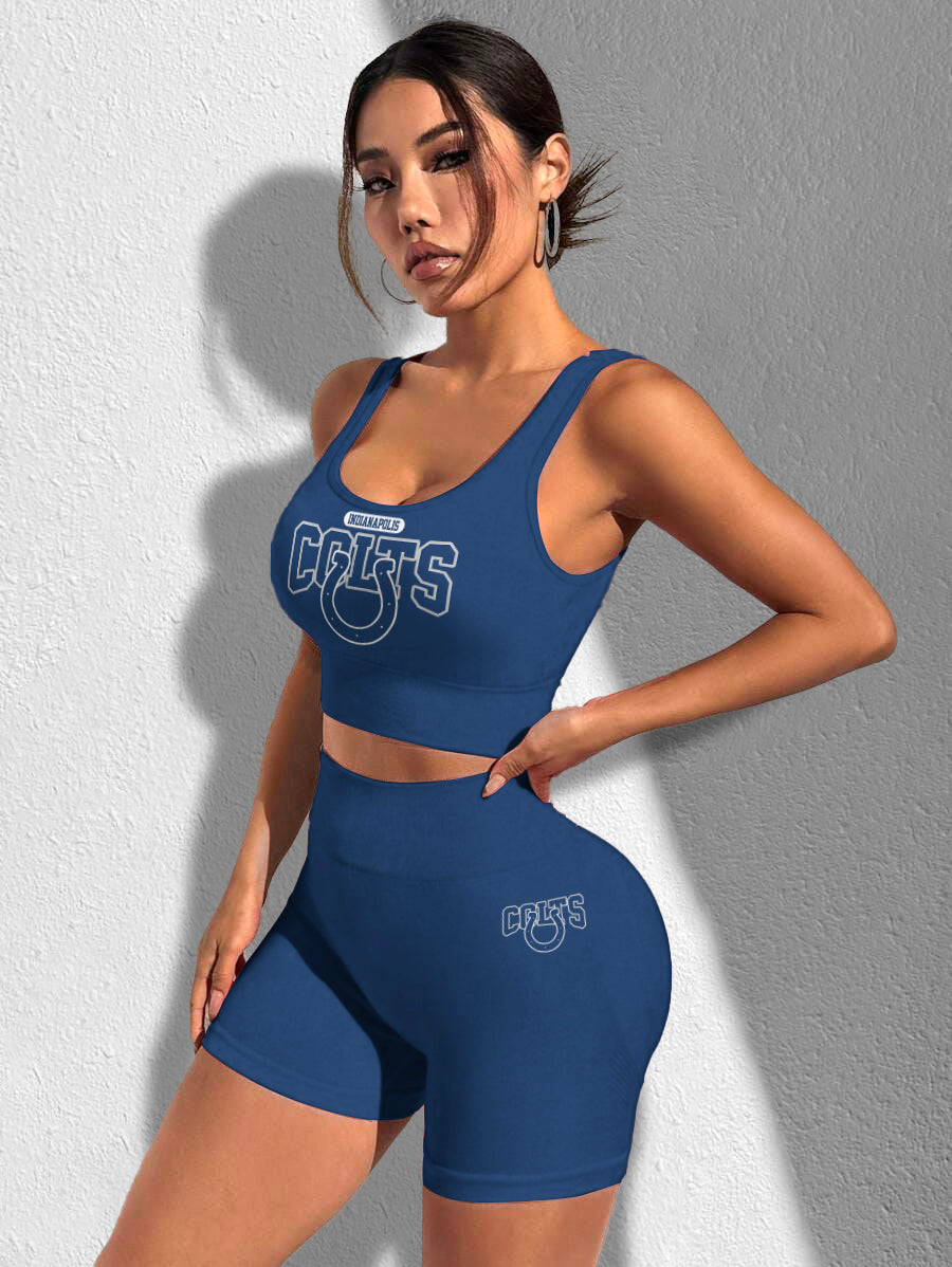 Indianapolis Colts Sports Bra & Shorts Gym Set