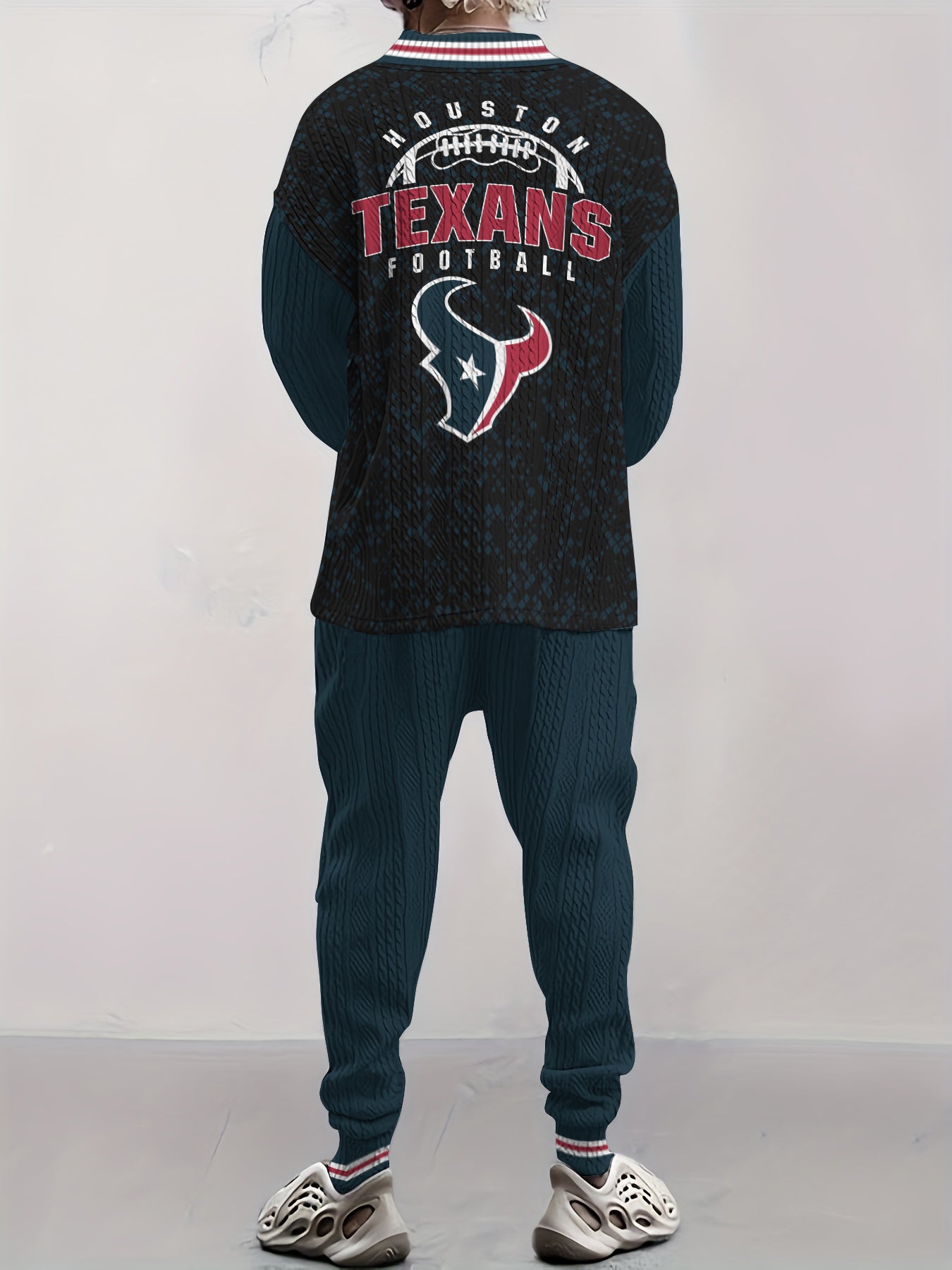 Houston Texans  Classic All-Season Long Sleeve V-Neck Pullover Sweater