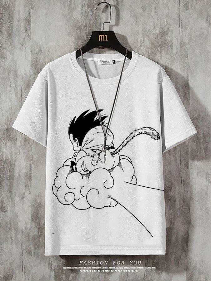 Men's Fashion Casual Gradient Anime Print T-shirt
