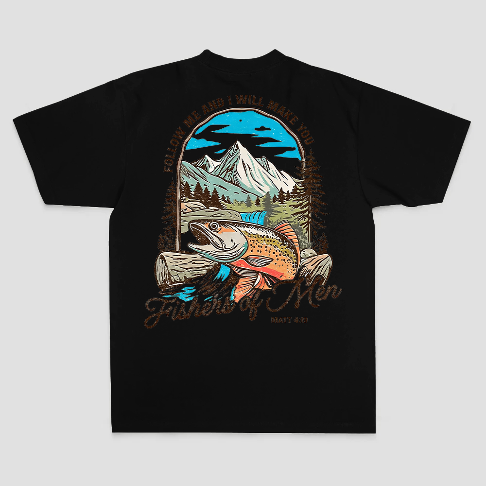 Follow Me And I Will Make You Fishers Of Men Matt 4:19 Printed Men's T-shirt