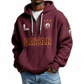 FIFA 2026 Qatar Printed Waffle Quarter Zip Football Fan Hoodie