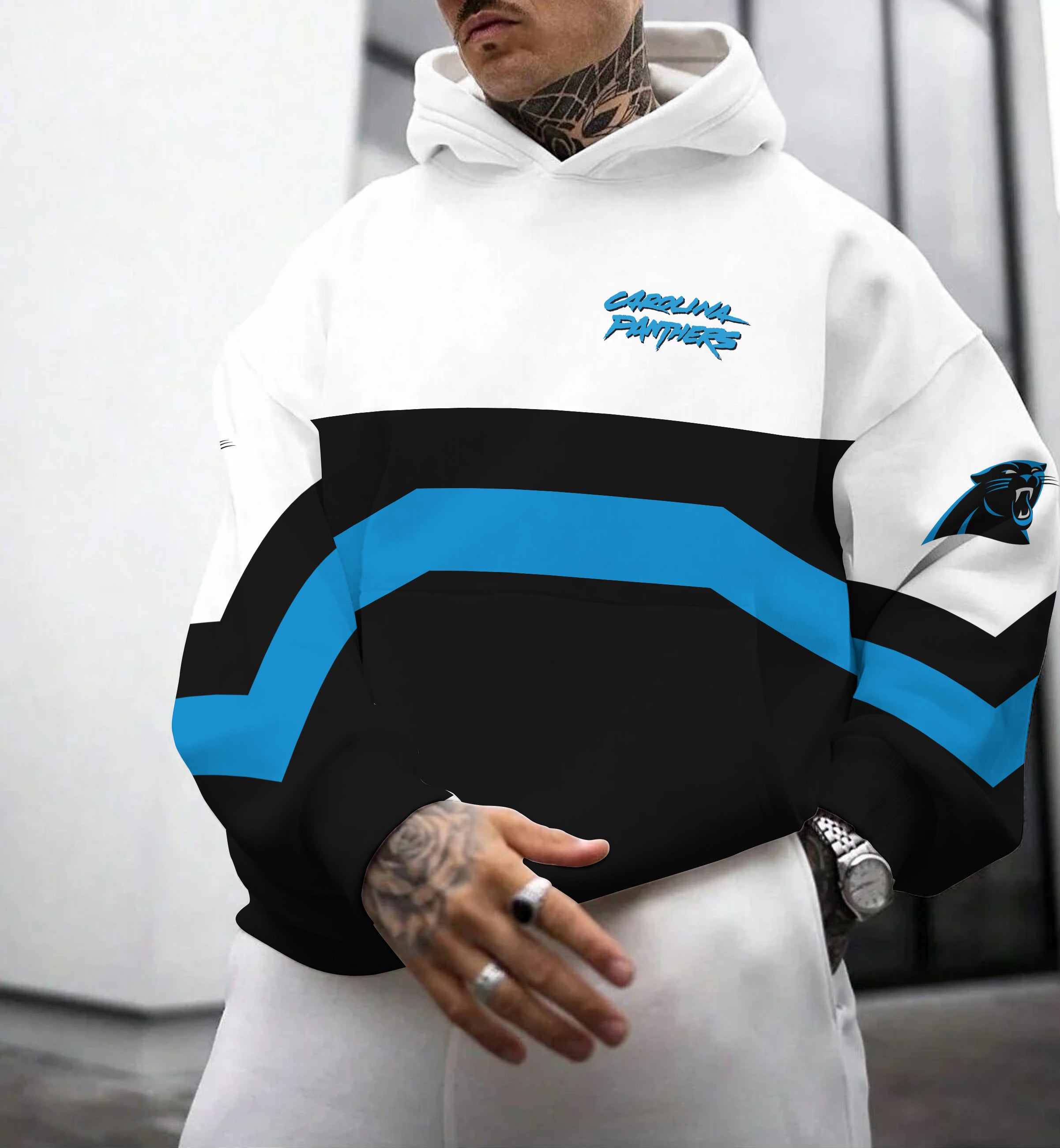 Carolina Panthers Printed Hooded Pocket Pullover Hoodie