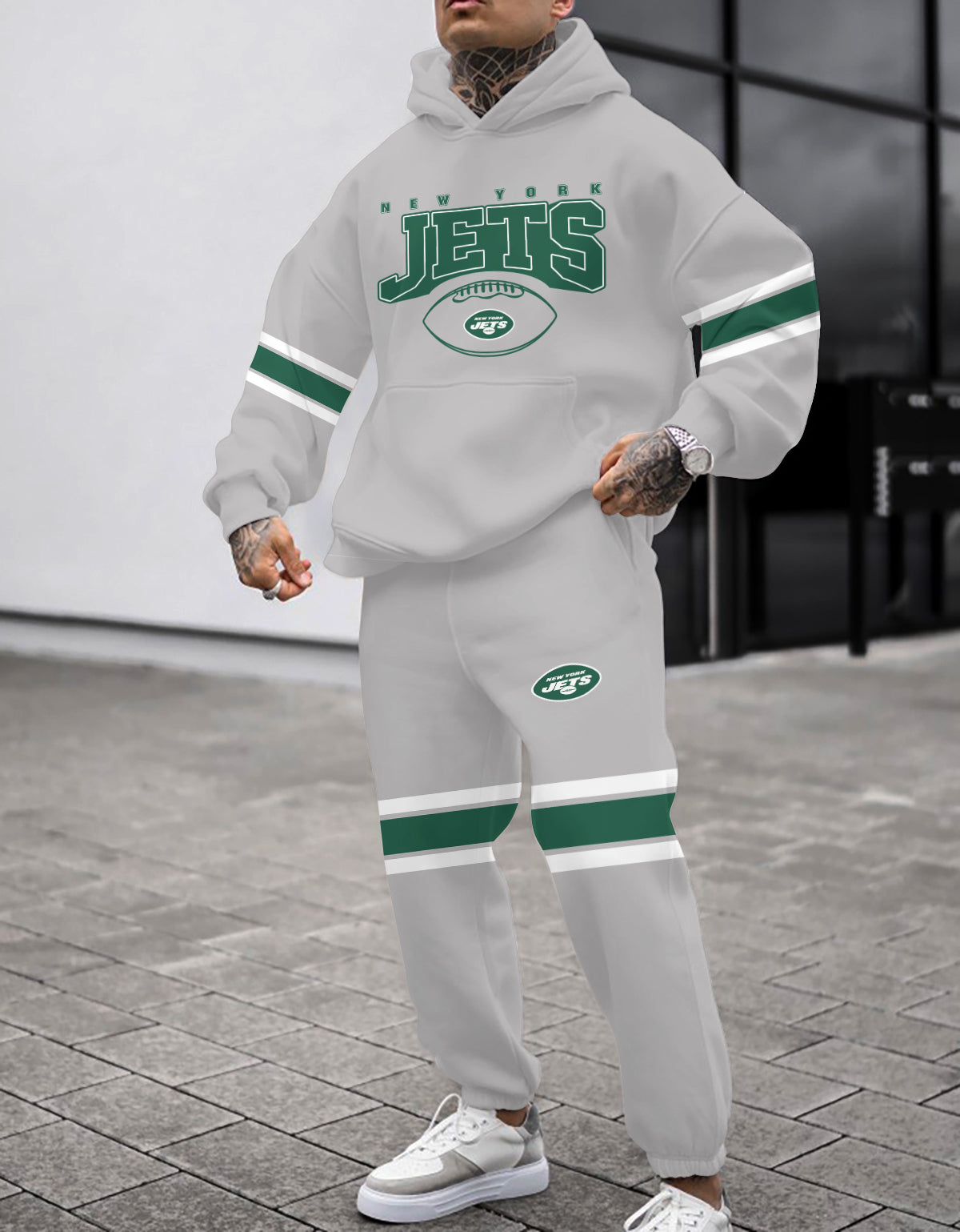 New York Jets 3D Printed Pullover Hoodie And Sweatpant 2pcs Tracksuits