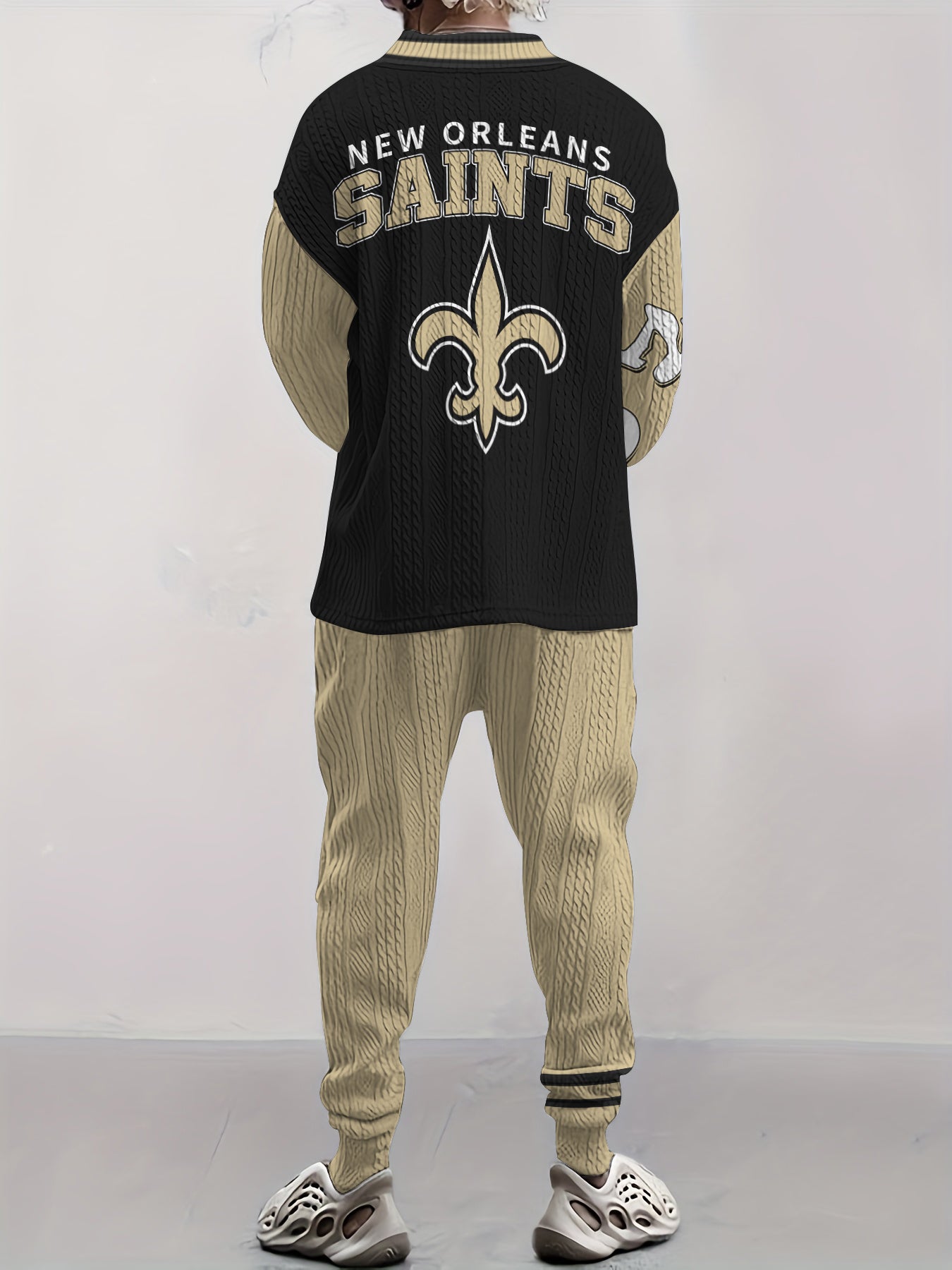 New Orleans Saints Classic All-Season Long Sleeve V-Neck Pullover Sweater
