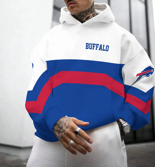 Buffalo Bills Printed Hooded Pocket Pullover Hoodie