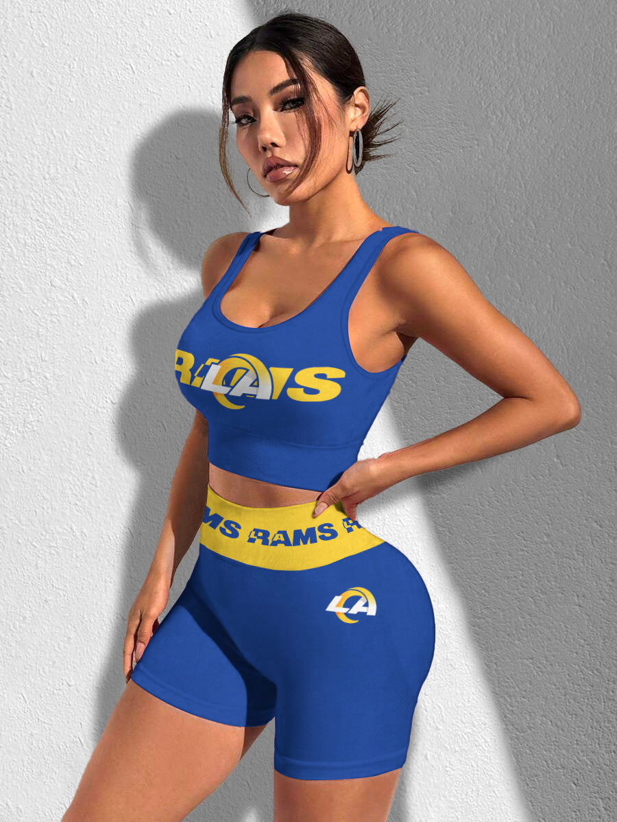 Los Angeles Rams Sports Bra & Shorts Gym Set