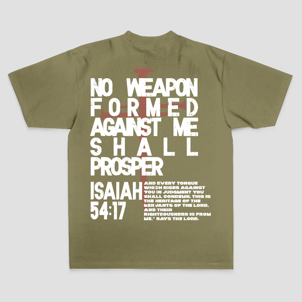 No Weapon Formed Against Me Shall Prosper Printed Men's T-shirt