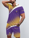 Minnesota Vikings Limited Edition ZIP Polo Shirt And Shorts Two-Piece Suits