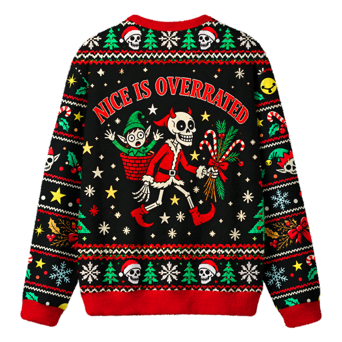 NAUGHTY SKELETON UGLY CHRISTMAS SWEATSHIRT — image 2