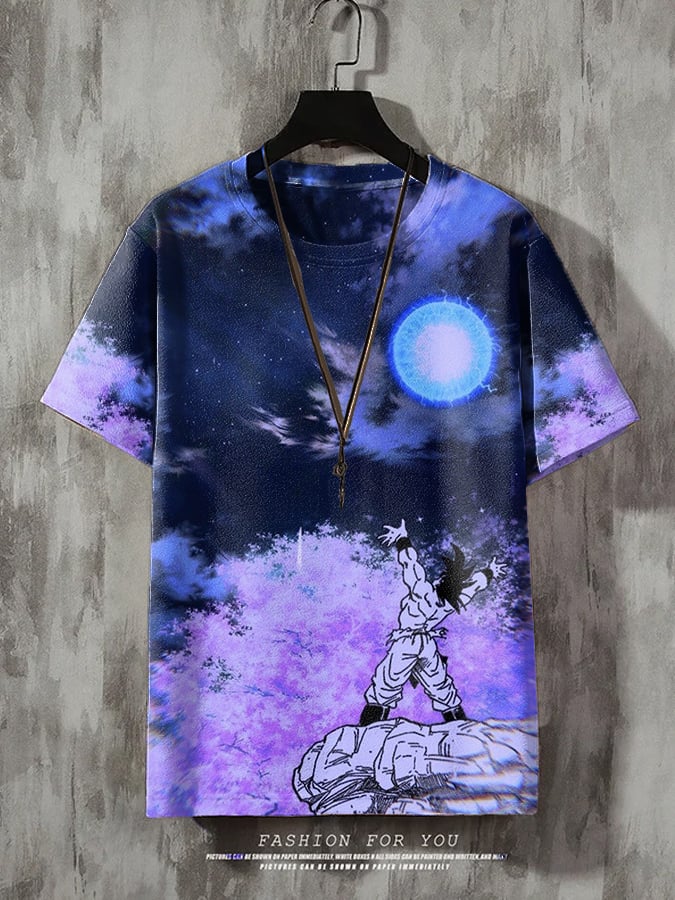 Men's Fashion Anime Printed Casual T-Shirt