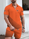 Cincinnati Bengals  Limited Edition ZIP Polo Shirt And Shorts Two-Piece Suits