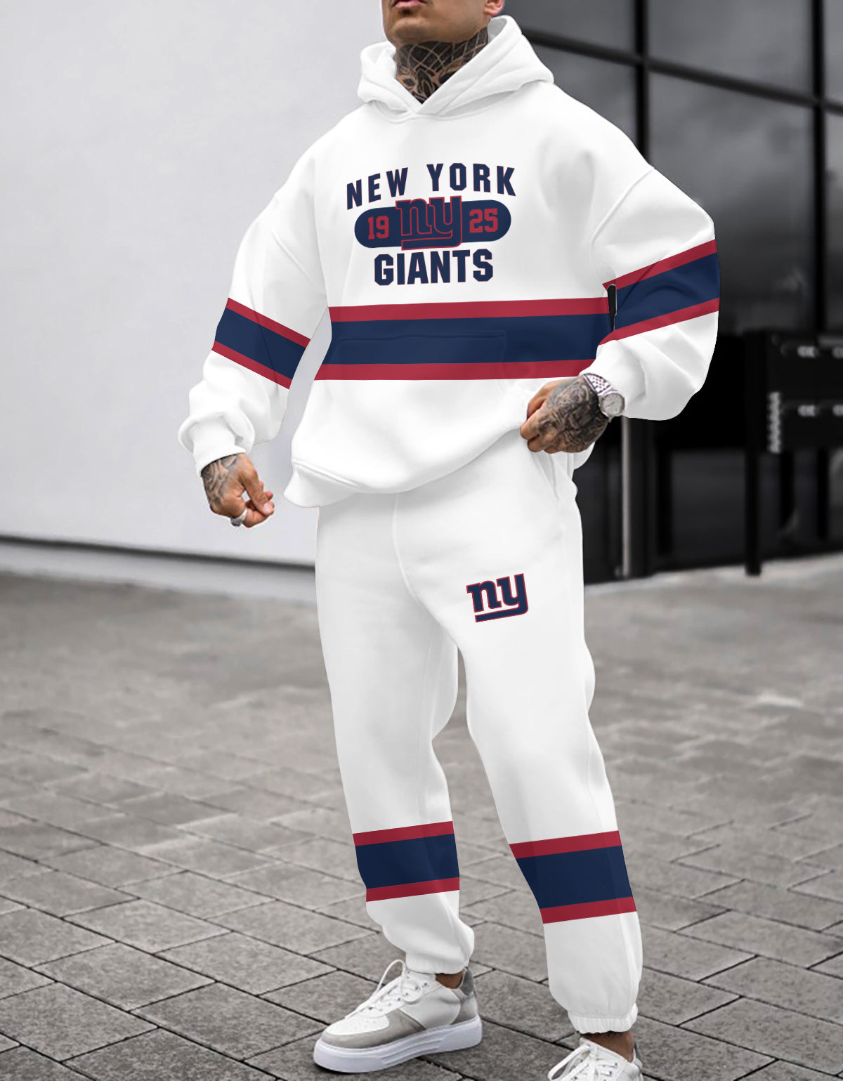 New York Giants 3D Printed Pullover Hoodie And Sweatpant 2pcs Tracksuits