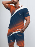 Denver Broncos Limited Edition ZIP Polo Shirt And Shorts Two-Piece Suits
