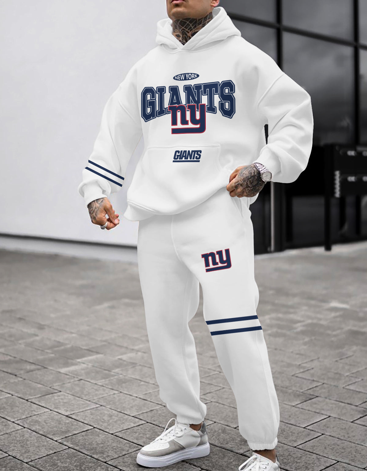 New York Giants 3D Printed Pullover Hoodie And Sweatpant 2pcs Tracksuits