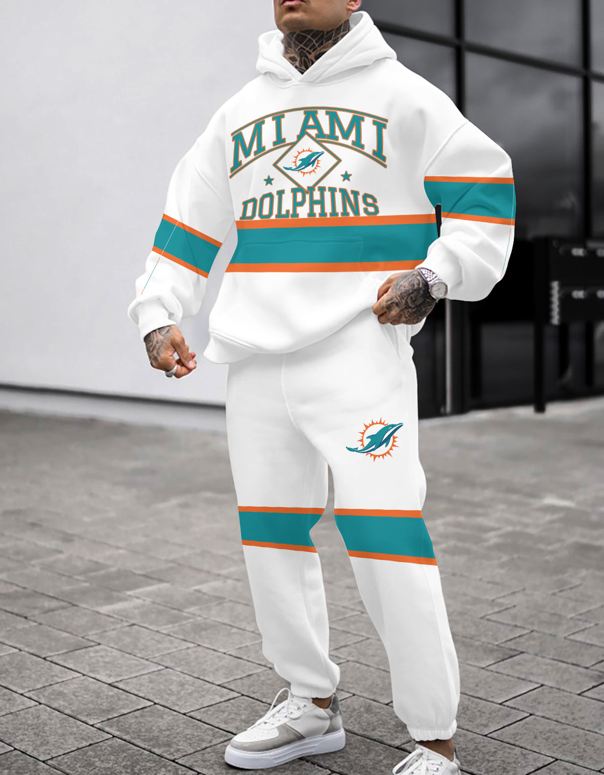 Miami Dolphins 3D Printed Pullover Hoodie And Sweatpant 2pcs Tracksuits