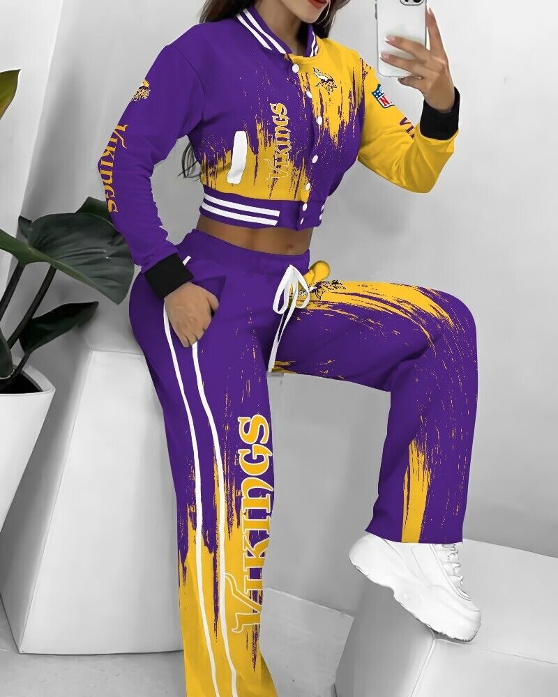 Minnesota Vikings  3D Printed Varsity Jacket Set