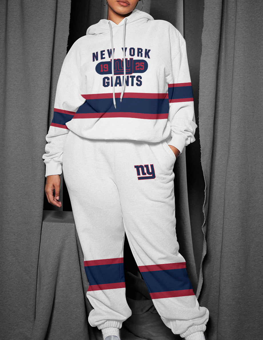 New York Giants 3D Printed Pullover Hoodie And Sweatpant 2pcs Tracksuits
