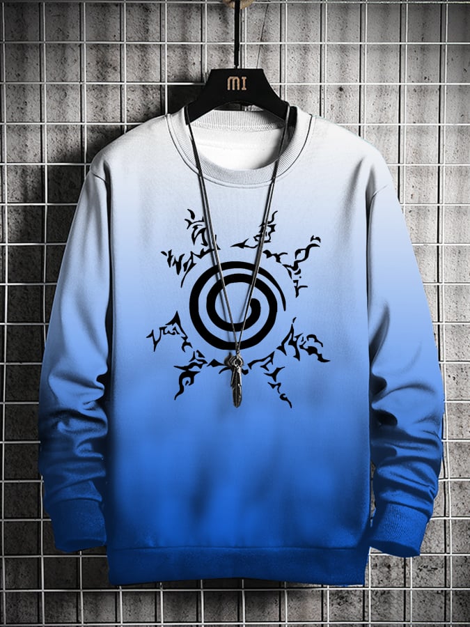 Men's Fashion Casual Gradient  Printed Sweatshirt