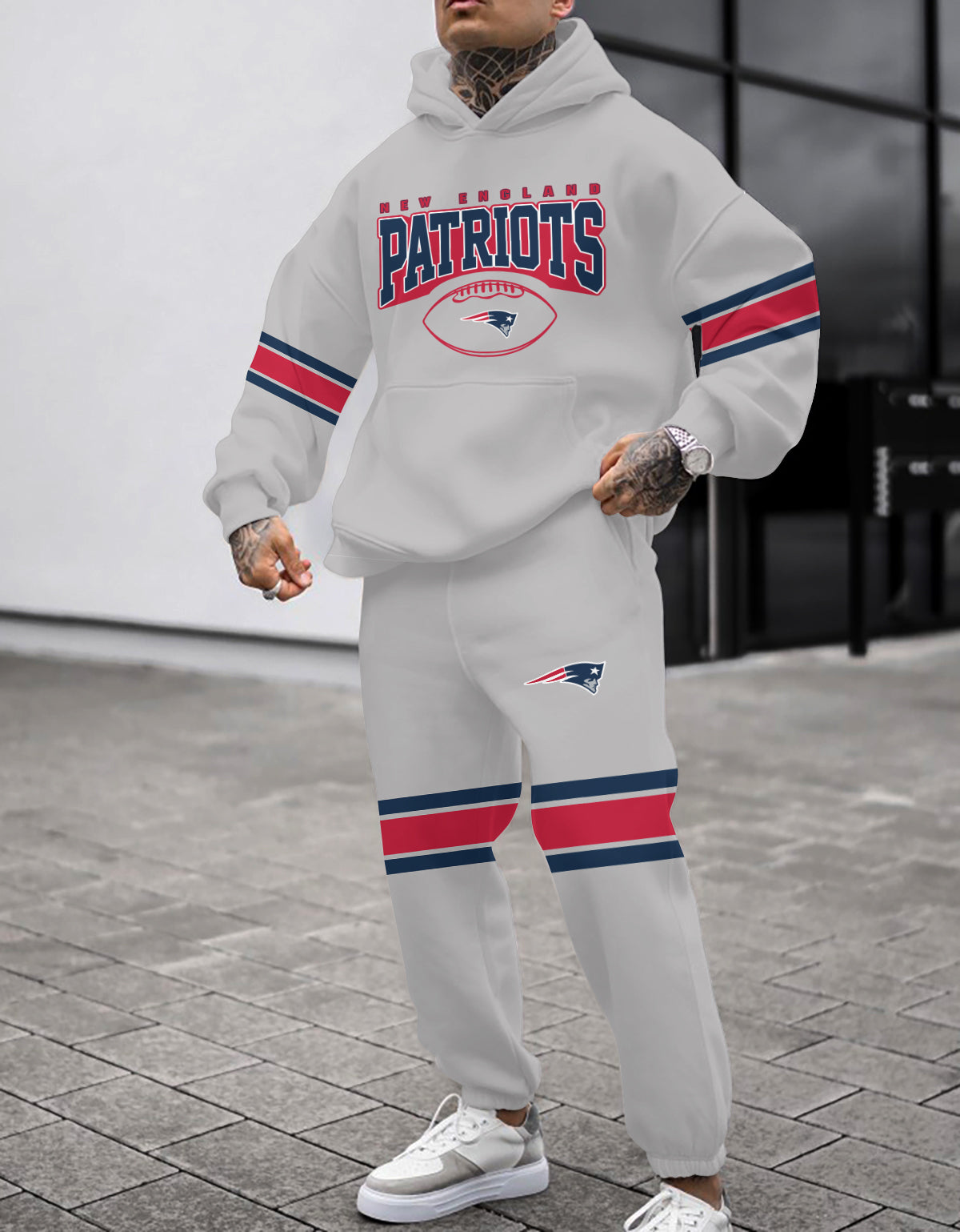 New England Patriots 3D Printed Pullover Hoodie And Sweatpant 2pcs Tracksuits