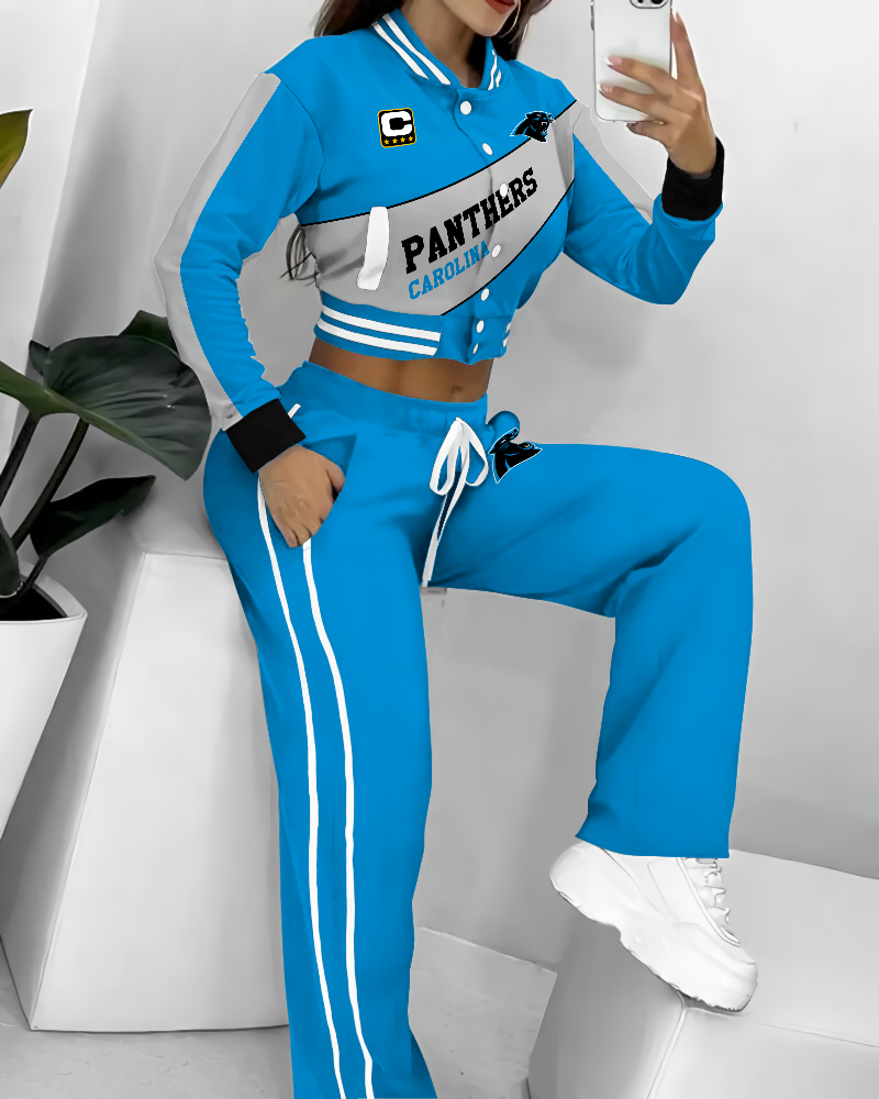 Carolina Panthers  3D Printed Varsity Jacket Set