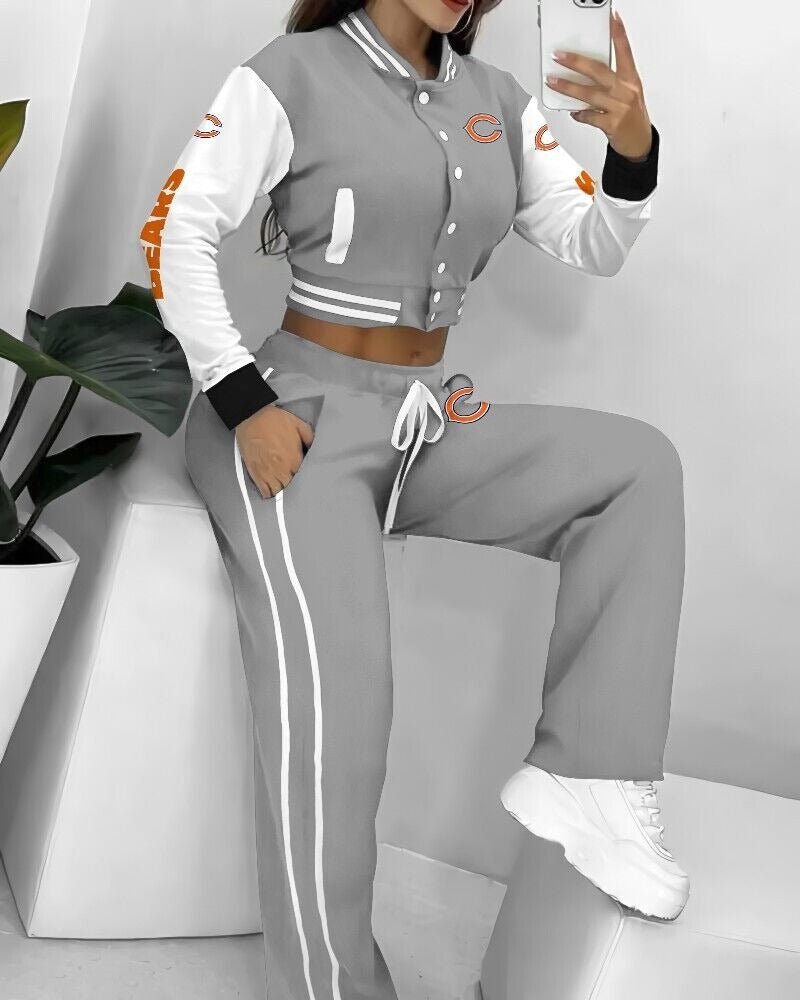 Chicago Bears 3D Printed Varsity Jacket Set