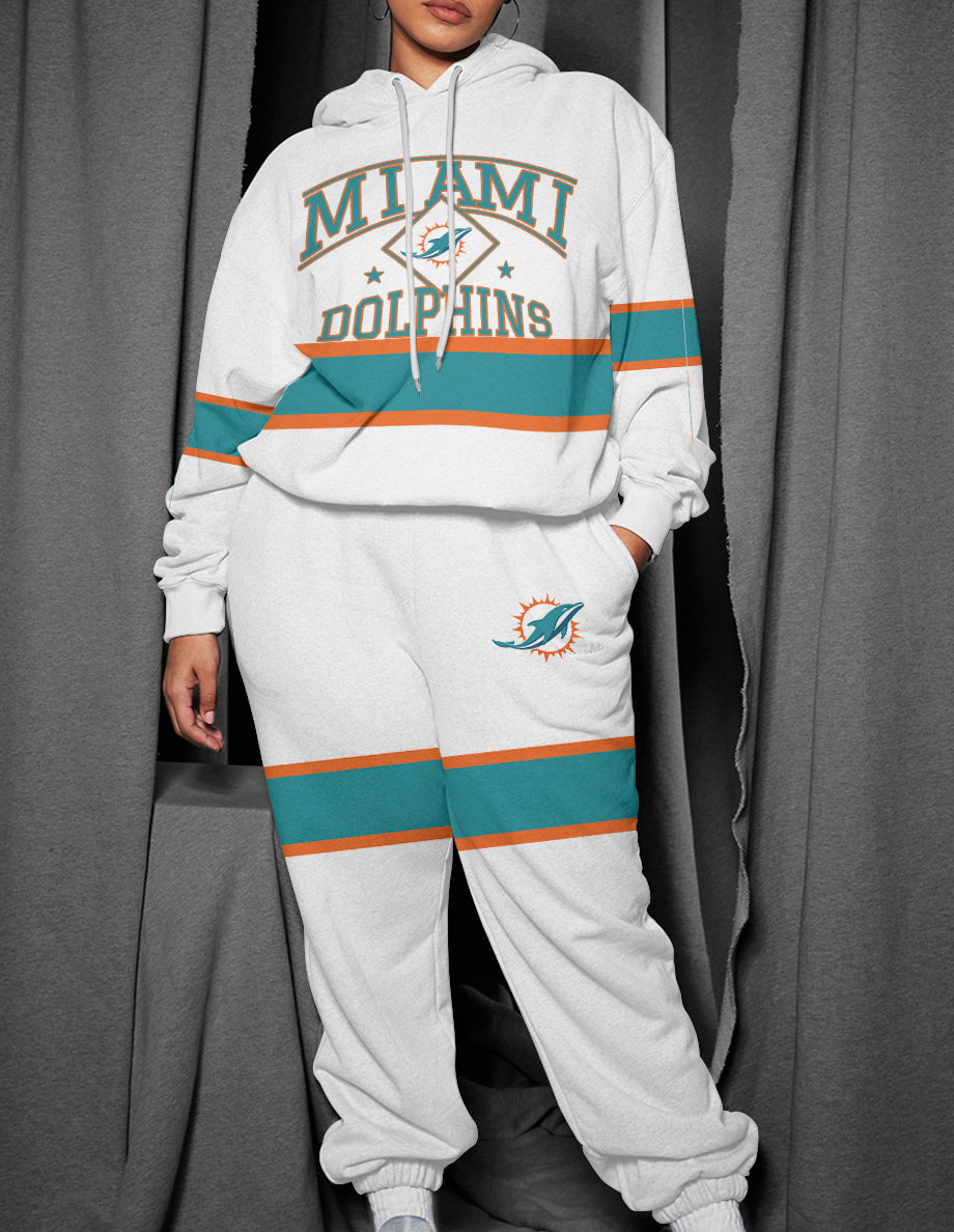 Miami Dolphins 3D Printed Pullover Hoodie And Sweatpant 2pcs Tracksuits