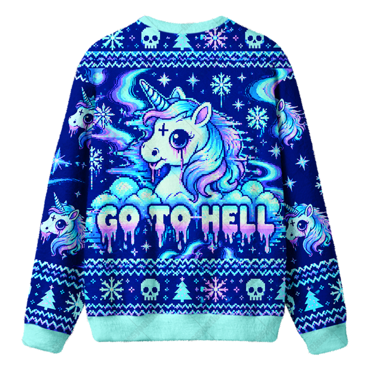 DARK UNICORN UGLY CHRISTMAS SWEATSHIRT — image 2