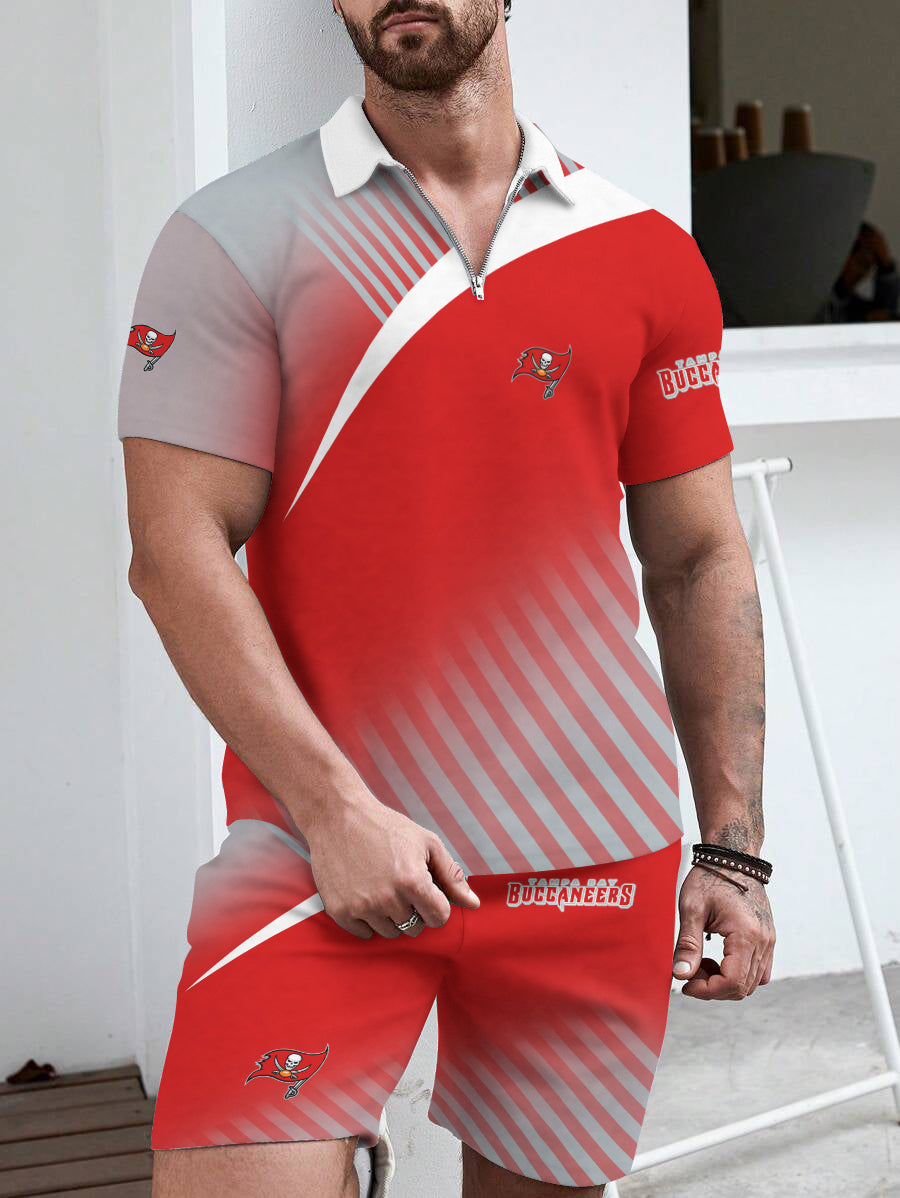 Tampa Bay Buccaneers Limited Edition ZIP Polo Shirt And Shorts Two-Piece Suits