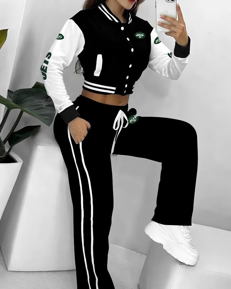 New York Jets 3D Printed Varsity Jacket Set