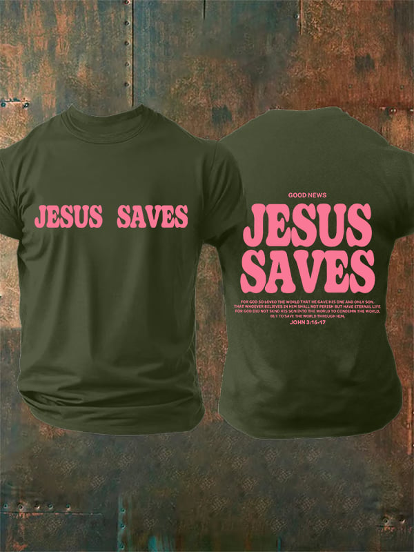 Men's  Jesus saves Print T-Shirt