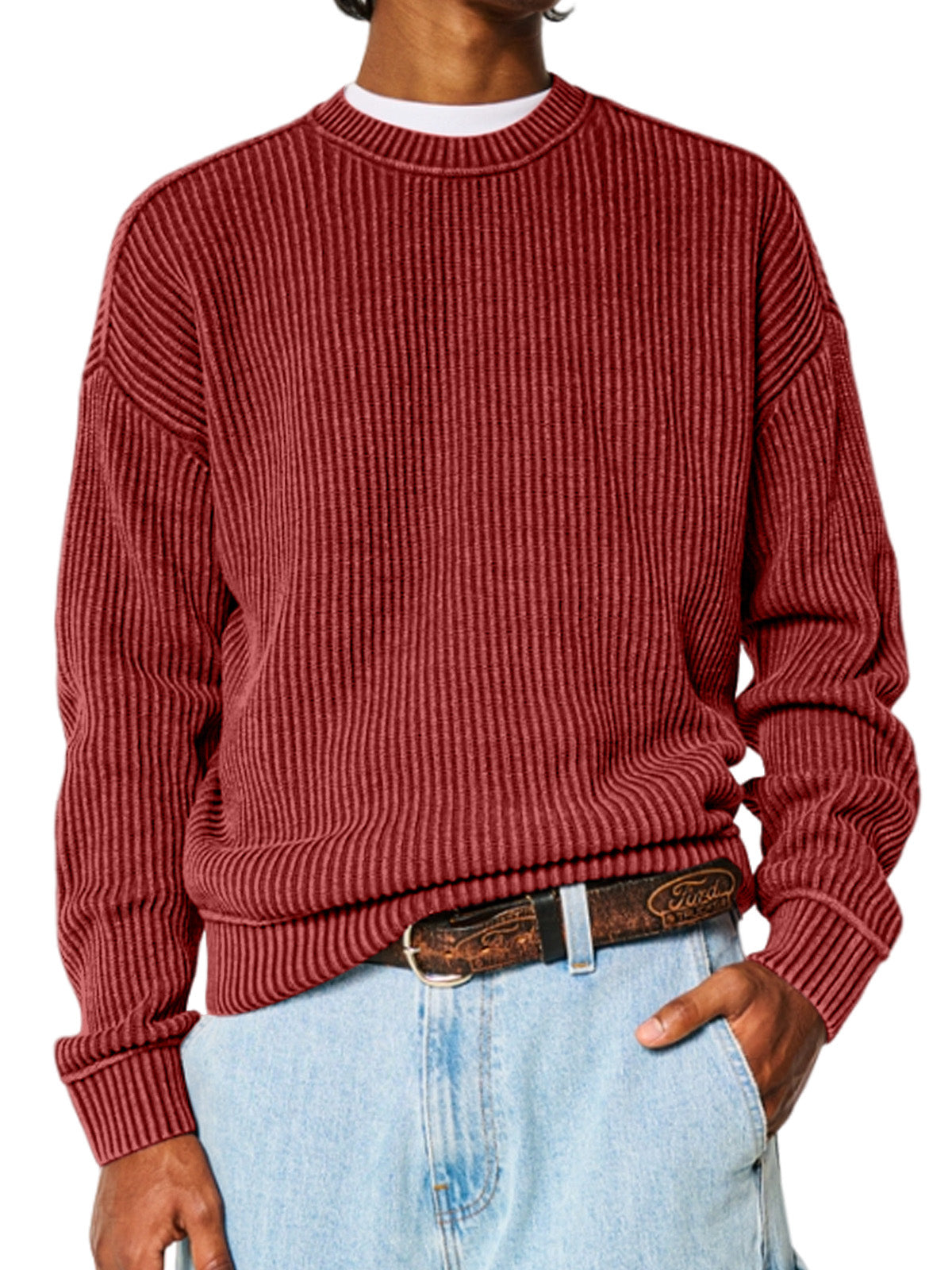Men's Everyday Solid Color Crew Neck Sweater