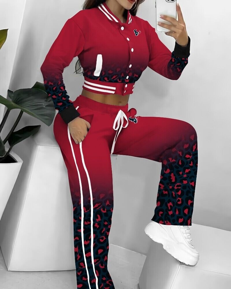 Houston Texans 3D Printed Varsity Jacket Set