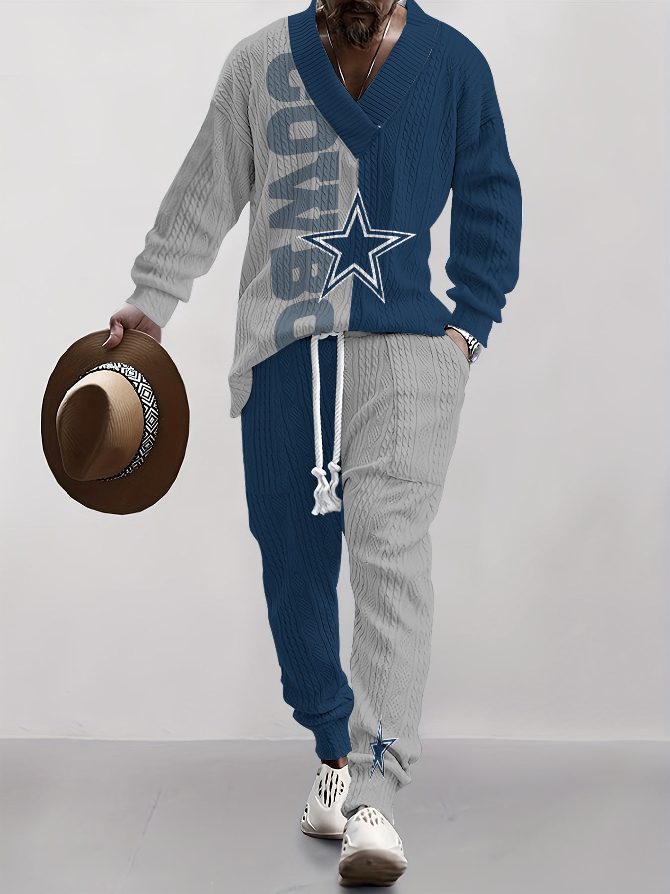 Dallas Cowboys  Classic All-Season Long Sleeve V-Neck Pullover Sweater