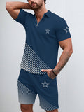 Dallas Cowboys  Limited Edition ZIP Polo Shirt And Shorts Two-Piece Suits