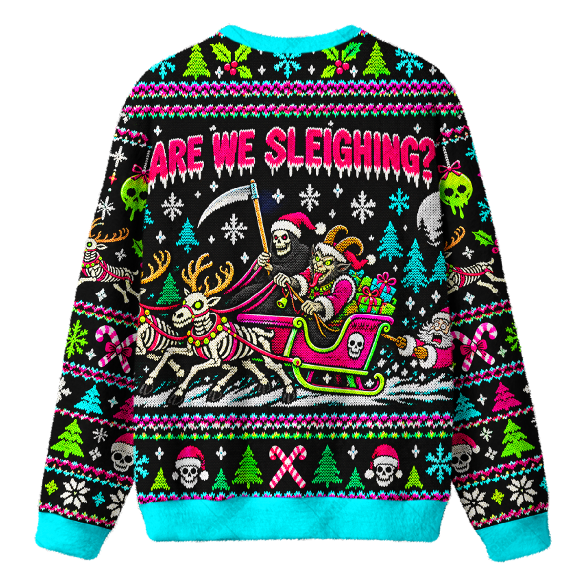 GRIM SLEIGH UGLY CHRISTMAS SWEATSHIRT — image 2