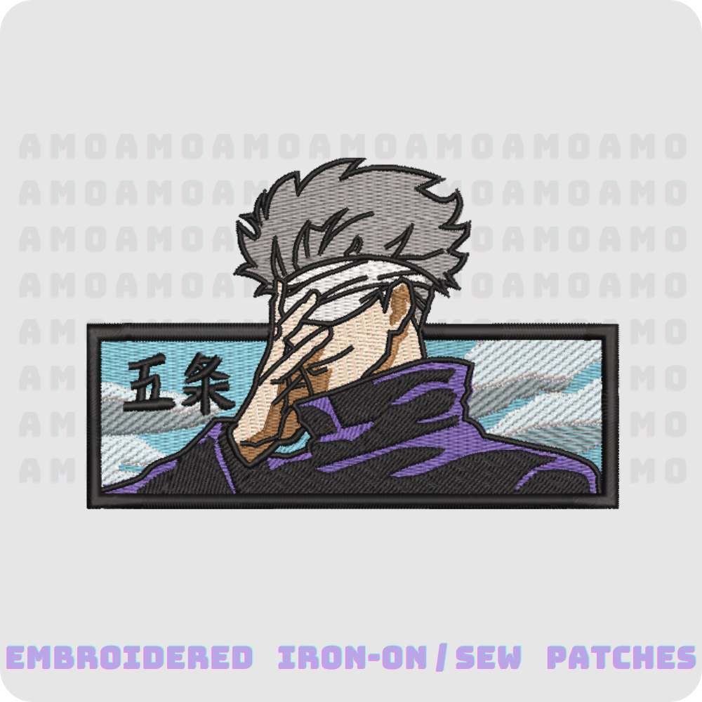 Gojo Satoru Jujutsu Kaisen Embroidered Patches – High-Quality Anime Patch for Fans