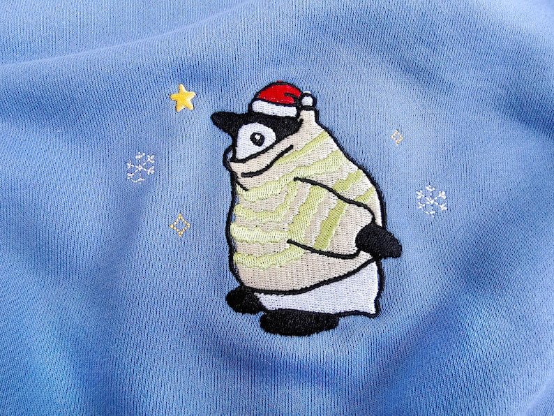 Embroidered Christmas Penguin Sweatshirt,  Snowflake Hoodie,Penguin Christmas Sweater, Christmas Crewneck,Penguin Gift