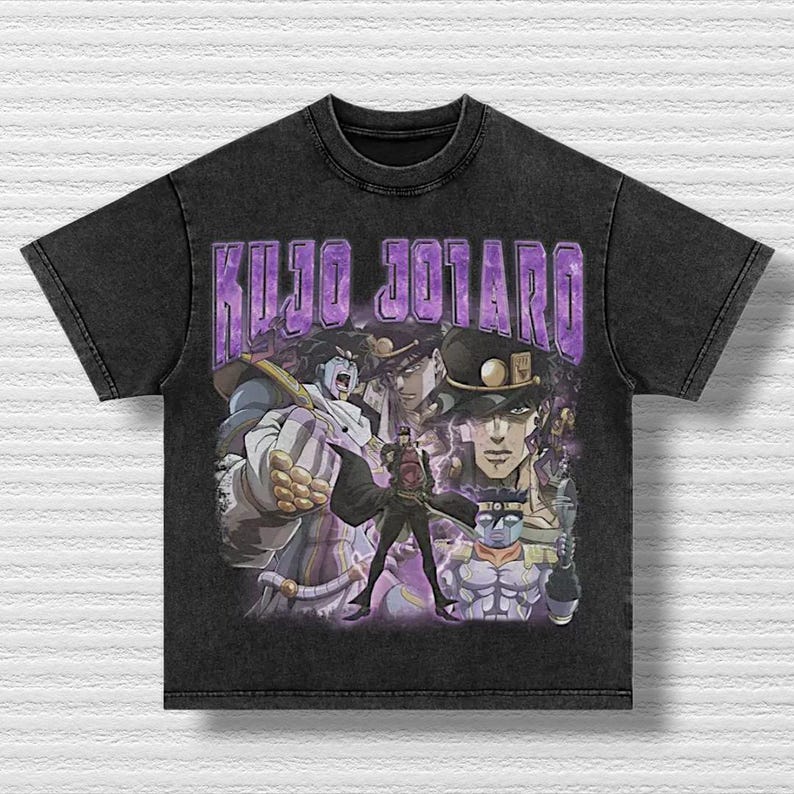 JoJo's Bizarre Adventure T-Shirt, Retro Anime Graphic Tee, 90s Style Jojo Manga Shirt, Unisex Old School Anime Streetwear, aesthetic Gift