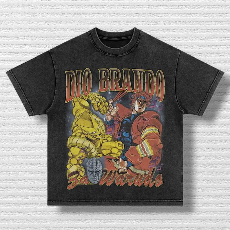 JoJo's Bizarre Adventure T-Shirt, Retro Anime Graphic Tee, 90s Style Jojo Manga Shirt, Unisex Old School Anime Streetwear, aesthetic Gift