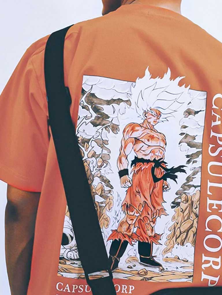 Saiyan 2-Sided Retro Orange Tee