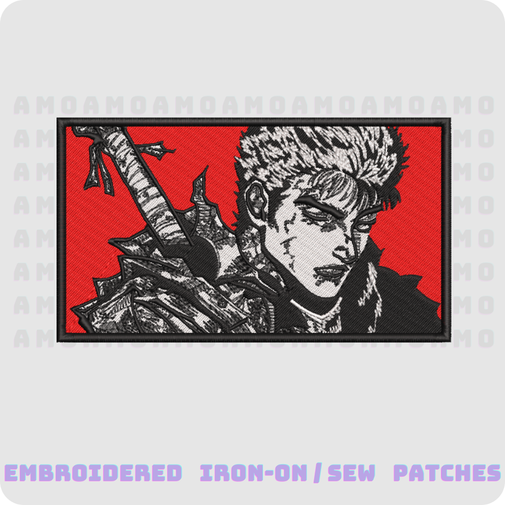 Guts Berserk Embroidered Patches Iron-On / IRON-ON OR SEW – High-Quality Anime Patch for Fans