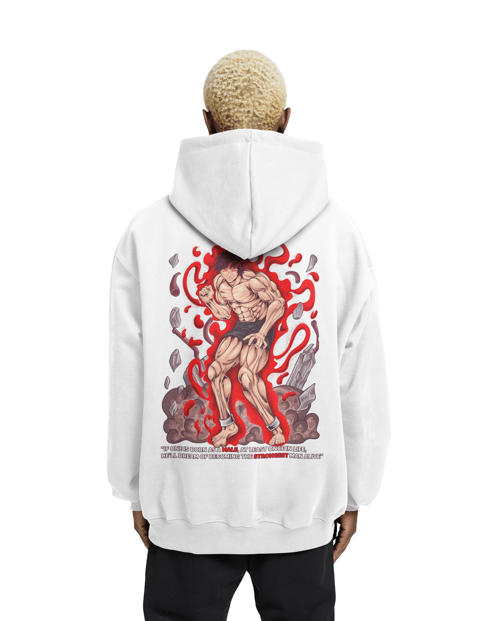 "BAKI x STRONGEST MAN ALIVE" - Heavy Oversized Hoodie