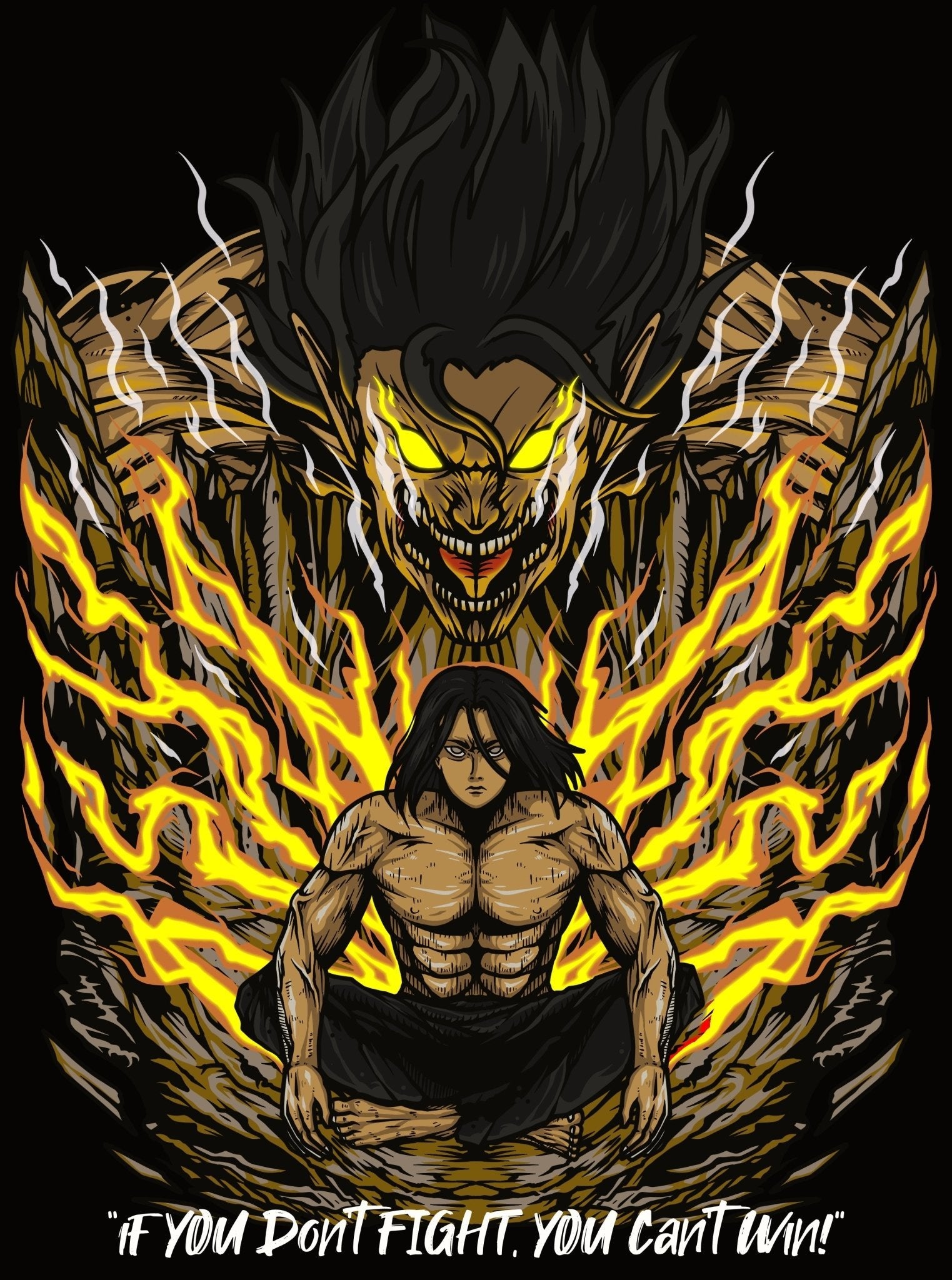 "EREN YAEGER x FIGHT" - Heavy Oversized Hoodie