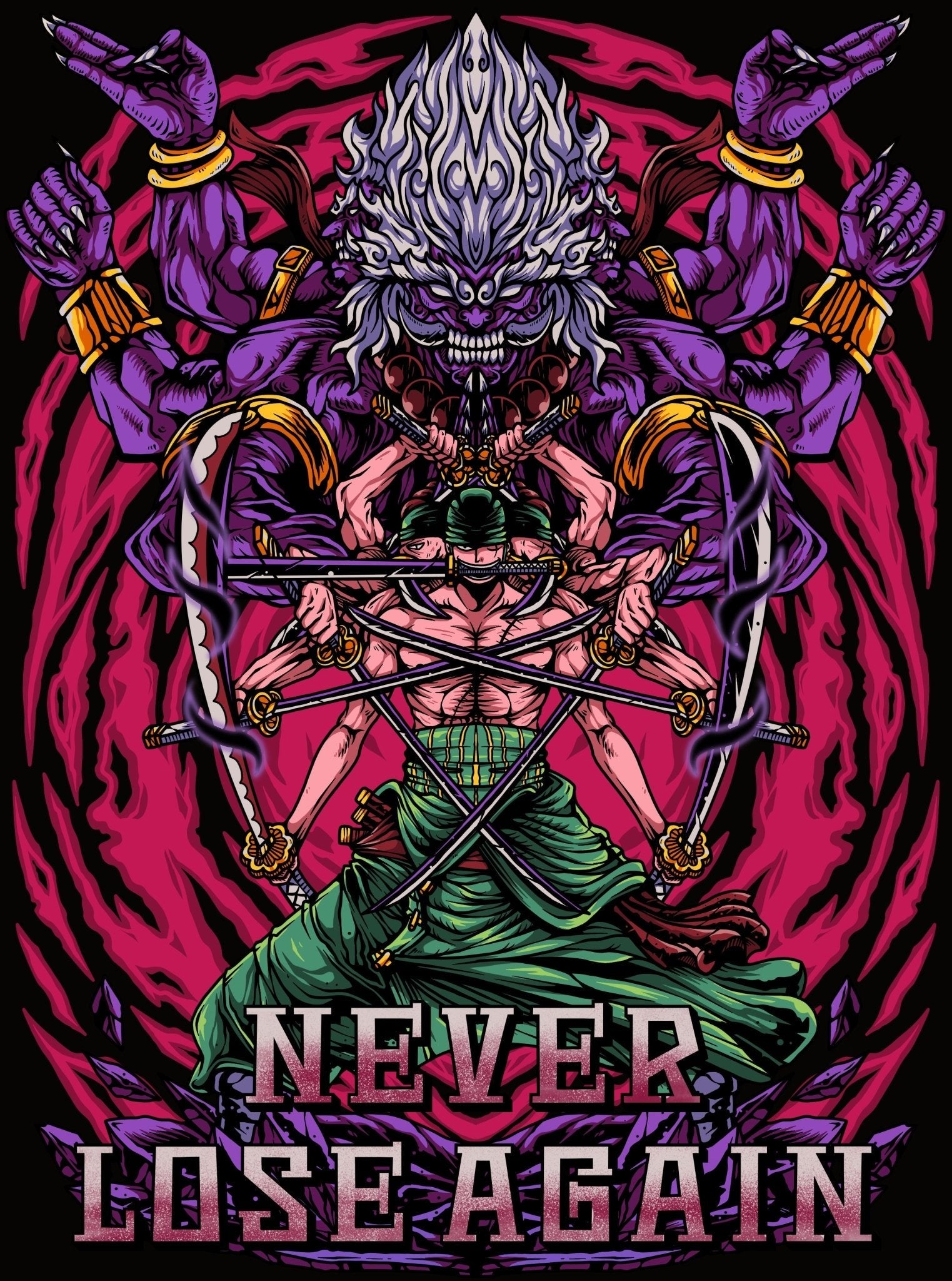 "ZORO x NEVER LOSE AGAIN" - Heavy Oversized Hoodie